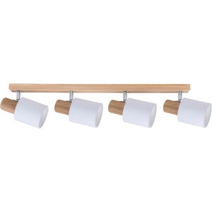 SPOT Light Plafondlamp TREEHOUSE Natuurproduct van eikenhout, met flexibele lampenkop, kap van stof (1 stuk)