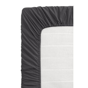Leen Bakker - Hoeslaken - Antraciet - 90x200 Cm - Katoen - Grijs