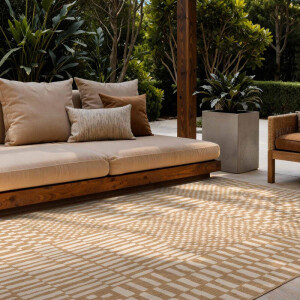 Vloerkleed Barkham Rechthoekig - Jute Wit 170x120cm - Polypropyleen - Dekbed-Discounter.nl