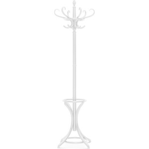 Fameg Alice houten staande kapstok wit - 185 cm - Thonet - Buighout - Paraplu houder - Klassiek - 16 Haakjes