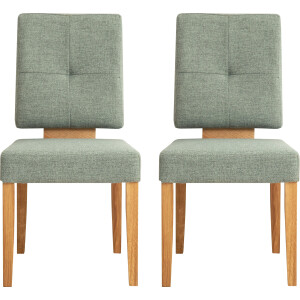 Home affaire Eetkamerstoel Ponza gestoffeerde stoel Frame van massief geolied eiken, eetkamer bestseller (set, 2 stuks)