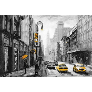 Places of Style Artprint op linnen New York Premium canvasstof, handgemaakt in Duitsland, 120x80cm