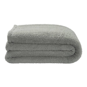 Leen Bakker - Sprei Teddy - Grijsgroen - 240x220 Cm - Polyester - Groen#Grijs