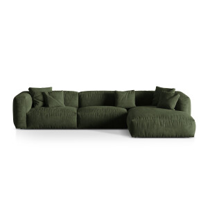 3-zits hoekbank Martina rechts velvet | Micadoni
