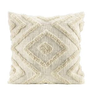 1+1 Gratis Leen Bakker - Sierkussen Sef - Off-white - 45x45 Cm - Polyester/Katoen - Wit