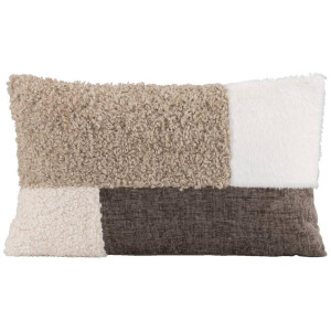 1+1 Gratis Leen Bakker - Sierkussen Twan - Zand/ecru - 30x50 Cm - Polyester - Beige#Multikleur#Bruin#Crème