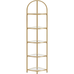 Hoekplank - Hoekboekenkast - Staand rek - Metalen frame - Met 5 niveaus