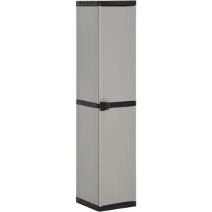 vidaXL - Tuinkast - met - 3 - schappen - 34x40x168 - cm - grijs - en - zwart