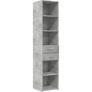 vidaXL - Hoge - kast - 40x42,5x185 - cm - bewerkt - hout - betongrijs