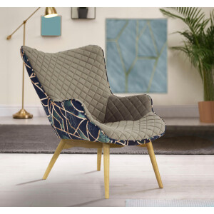 INOSIGN Fauteuil Duke print Ruitstructuurmotief op de zitting en deco-stof aan de achterkant