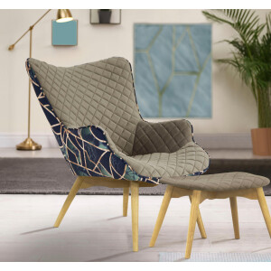 INOSIGN Fauteuil Duke print Ruitstructuurmotief op de zitting en deco-stof aan de achterkant
