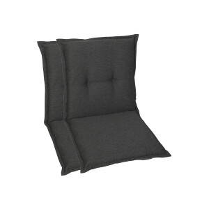 GO-DE Textil Tuinkussen (Stoelkussens voor stoelen met een lage rugleuning, Antraciet)