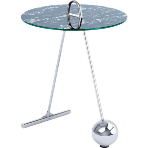 Kayoom Bijzettafel Pendulum 525, met ronde tafelblad Marmerlook, frame in pendule design, praktisch draagbaar (1 stuk)