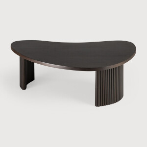 Ethnicraft Organische Salontafel 'Boomerang' Gevernist Mahoniehout, 90 x 61cm, kleur Donkerbruin