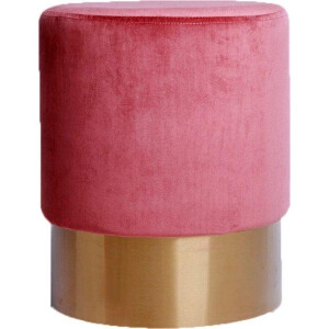 Kayoom Hocker Nano 110, hocker in stijlvol ontwerp, ronde vorm, met metalen voet Gouden accenten, met onderhoudsvriendelijke stofbekleding, ronde vorm (1 stuk)