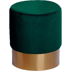 Kayoom Hocker Nano 110, hocker in stijlvol ontwerp, ronde vorm, met metalen voet Gouden accenten, met onderhoudsvriendelijke stofbekleding, ronde vorm (1 stuk)