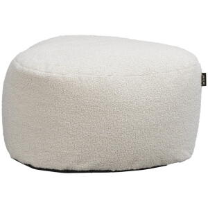 Leen Bakker - Lebel Poef Shape Teddy - Ø70x37 Cm - Polyester/Teddy - Beige