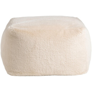 Leen Bakker - Poef Hein - 30x40x40 Cm - Polyester - Crème