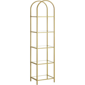 MAZAZU - Boekenkast - 5 laags - Goud - 30.2x40x183.5