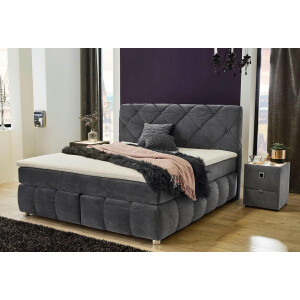 Jockenhöfer Gruppe Boxspring Bella te bestellen in 140 & 18 cm breedte met topmatras van koudschuim en rookglas-stenen