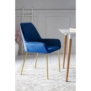 SalesFever Stoel met armleuningen met modern, messingkleurig frame (set, 2 stuks)