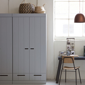 WOOOD Kledingkast 'Connect' 2 deuren en 2 laden, kleur Betongrijs