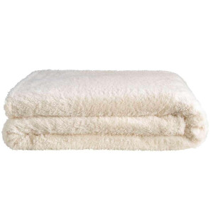 1+1 Gratis Leen Bakker - Plaid Veerle - Off White - 150x200 Cm - Polyester - Beige