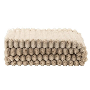 1+1 Gratis Leen Bakker - Plaid Zaira - Zand - 130x170 Cm - Polyester - Beige