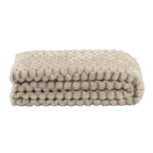 1+1 Gratis Leen Bakker - Plaid Cynthia - Ivoor - 130x170 Cm - Polyester - Beige