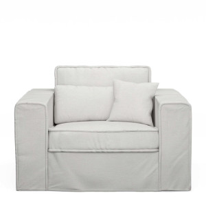 Loveseat Metropolis, Ash Grey, Washed Cotton