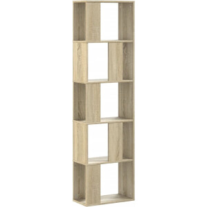 vidaXL - Boekenkast - 5-laags - 45x23,5x162,5 - cm - bewerkt - hout - sonoma - eiken