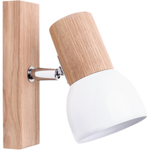 SPOT Light Wandlamp SVENDA Natuurproduct van eikenhout, duurzaam, scherm van metaal