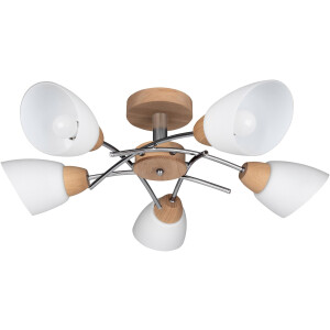 SPOT Light Plafondlamp VILETTA Natuurproduct van eikenhout, duurzaam, hoogwaardige kapjes van glas