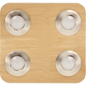 SPOT Light Led-plafondlamp SUNNIVA Inclusief ledverlichting, van massief eikenhout, natuurproduct