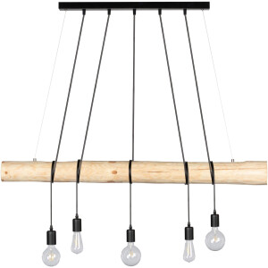 SPOT Light Hanglamp TRABO LONG Hanglamp, met massief houten balken ø 8-12 cm, natuurproduct, in te korten (1 stuk)