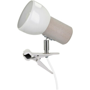 SPOT Light Klemlamp SVENDA Natuurproduct van massief eiken, duurzaam, met beweegbare kop