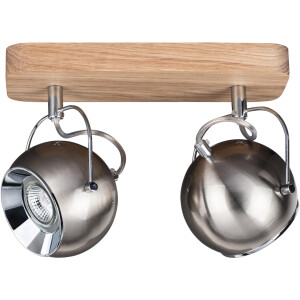 SPOT Light Plafondlamp BALL WOOD Inclusief ledlampen, natuurproduct van eikenhout, flexibele spots
