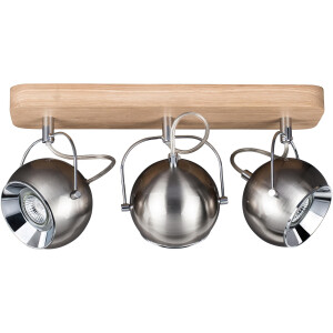 SPOT Light Plafondlamp BALL WOOD Inclusief ledlampen, natuurproduct van eikenhout, flexibele spots