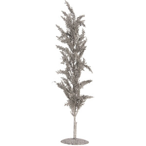 Clayre & Eef Decoratie Boom 12x12x60 cm Zilverkleurig Kunststof