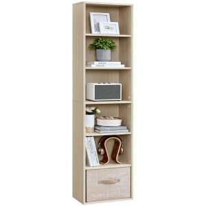 Boekenkast - 6-Laags Staande Plank - 24 x 40 x 178,5 cm - Beige