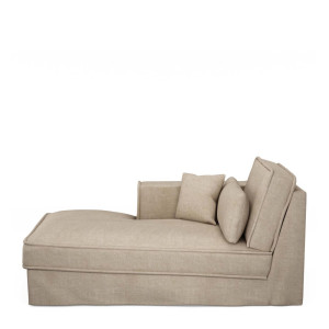 Metropolis Chaise Longue Left, washed cotton, natural