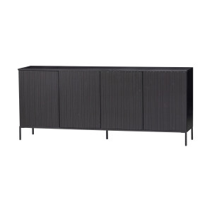 WOOOD Dressoir 'New Gravure' Grenen, 200cm, kleur Zwart