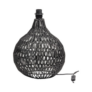 WOOOD Exclusive Tafellamp 'Macy' Rattan, kleur Zwart (excl. kap)