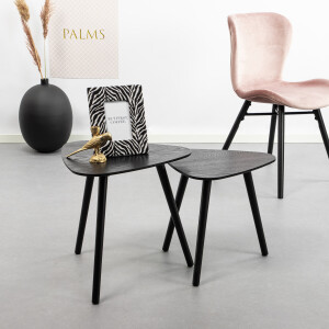 WOOOD Bijzettafel 'Nila' Set van 2 stuks, kleur Zwart