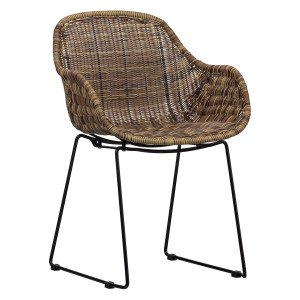 WOOOD Eetkamerstoel 'Willow' Rattan, kleur Naturel