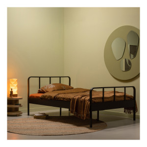WOOOD Bed 'Mees' Staal, 120 x 200cm, kleur Zwart
