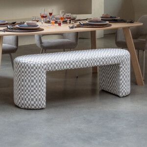 WOOOD Eetkamerbank 'Jacob' Geweven, 130cm, kleur Zand