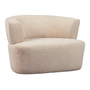 WOOOD Fauteuil 'Boris' Bouclé, kleur Warm Zand