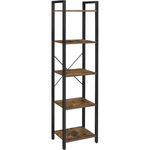 MIRA Home - Boekenkast - Boekenplank 5 Laag - Staal - 30x39,6x154