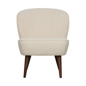 WOOOD Fauteuil 'Sara' Bouclé, kleur Creme